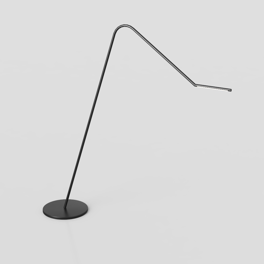 Sleek Streamlined Floor Lamp 3D Model – Metallic Modern Design