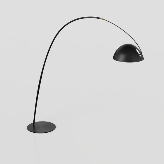 Elegant Curved Floor Lamp 3D model