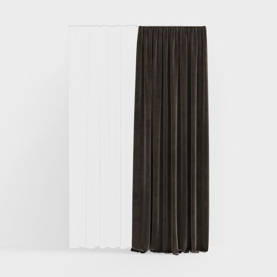 Stylish Low-Poly Curtain 3D model