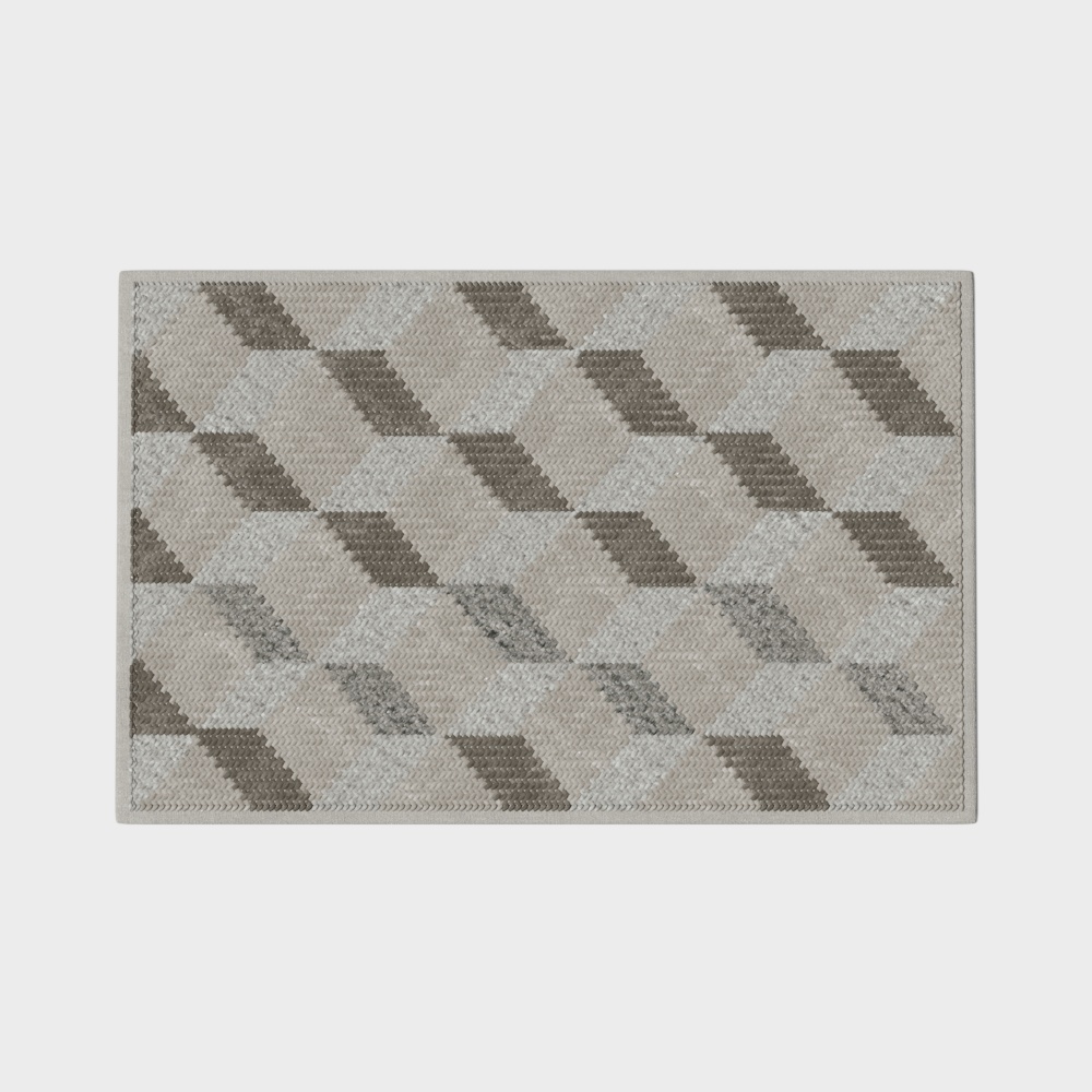 Stylish Low-Polygon Carpet 3D Model – Gray Diamond Pattern