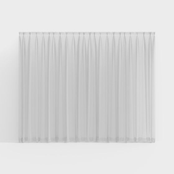 Stylish Low-Polygon Curtain 3D model for Interiors