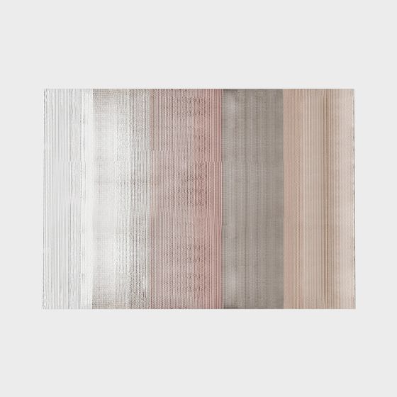 Striped Rug 3D Model – Pastel Low-Poly Carpet
