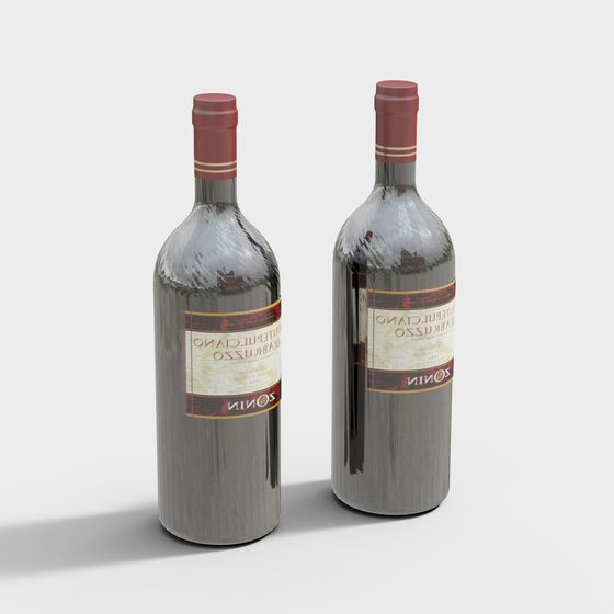 Sonino Low-Polygon Wine Bottle 3D model