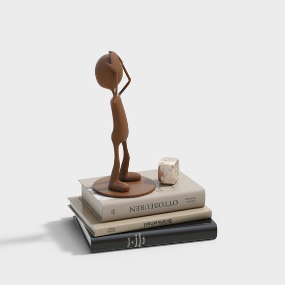 The Thinker 3D model in Low Poly Style