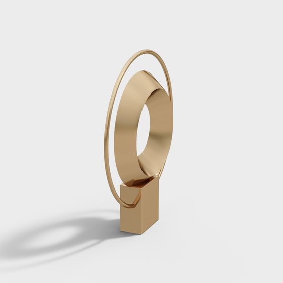 Unique Geometric 3D Model with Golden Accents