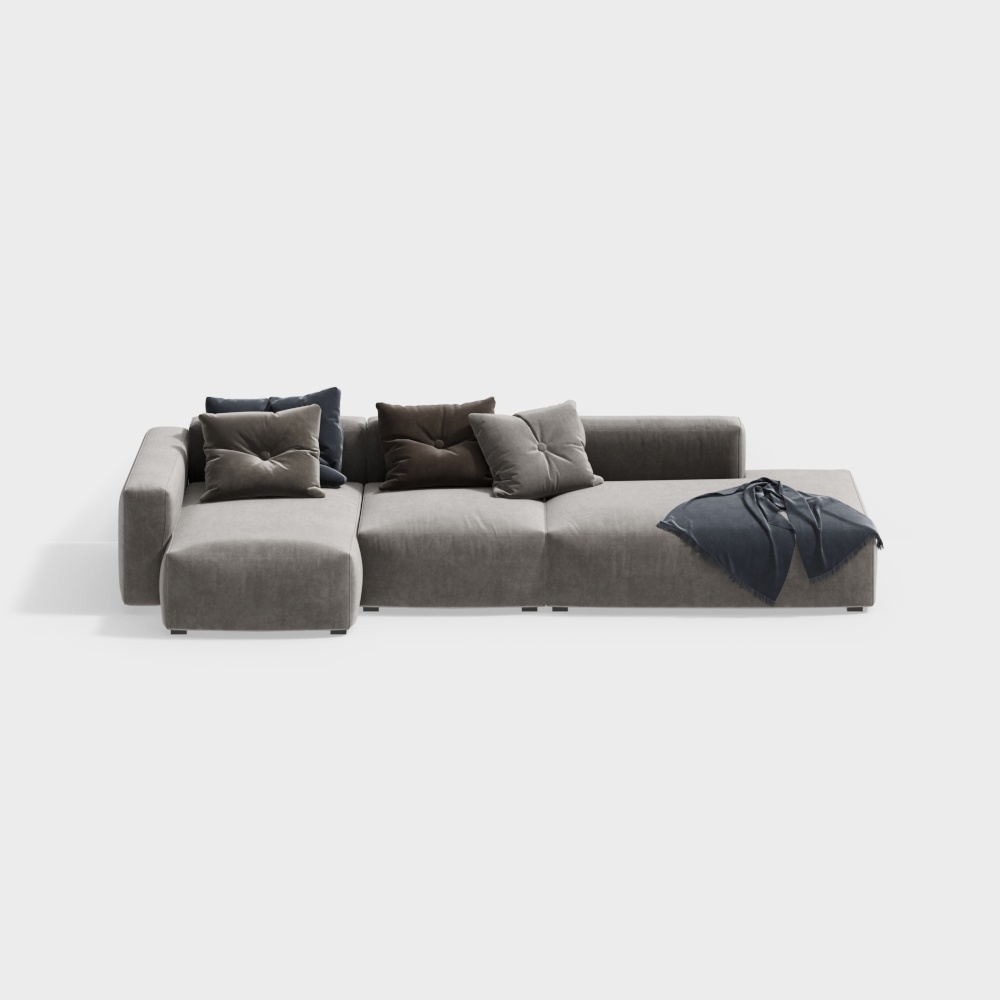 Elegant 3D Sofa Model – Modern Fabric Design