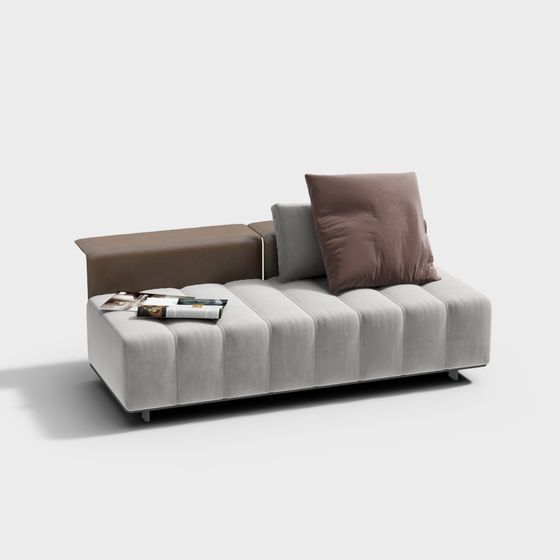 Modern Gray Sofa Stool 3D Model for Casual Spaces