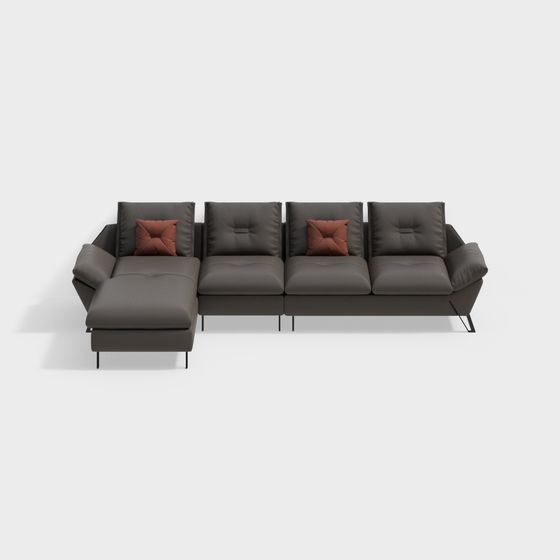 Stylish Low-Polygon Modern Sofa 3D model