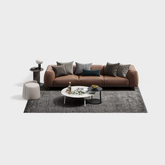 Stylish 3D Sofa Model for Modern Interiors