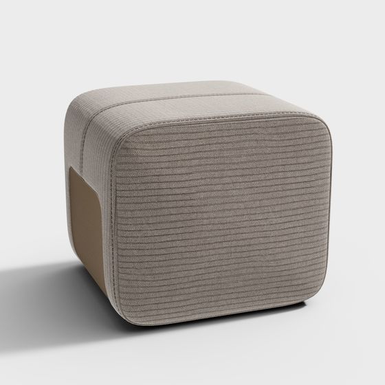 Elegant Low-Poly Cube Stool 3D model