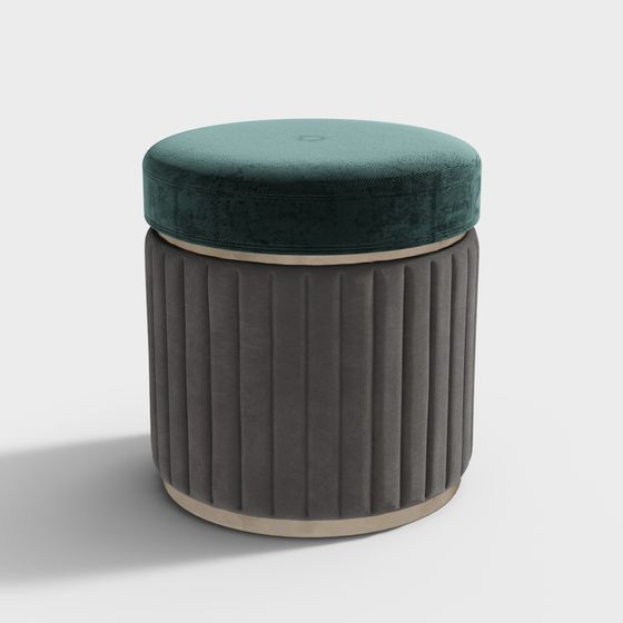 Stylish Rounded Stool 3D model for Modern Interiors