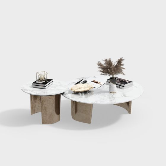 Marble Round Table Low-Poly 3D model