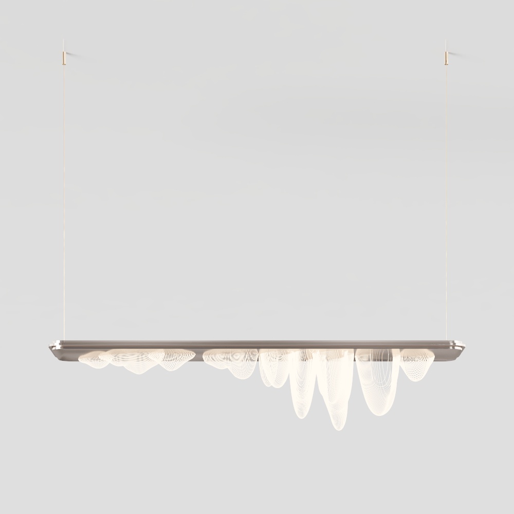 Modern Luxury Pendant Light 3D Model – Metal & Glass