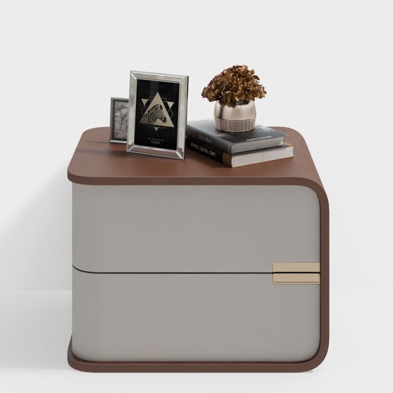 Elegant Low-Poly Nightstand 3D model
