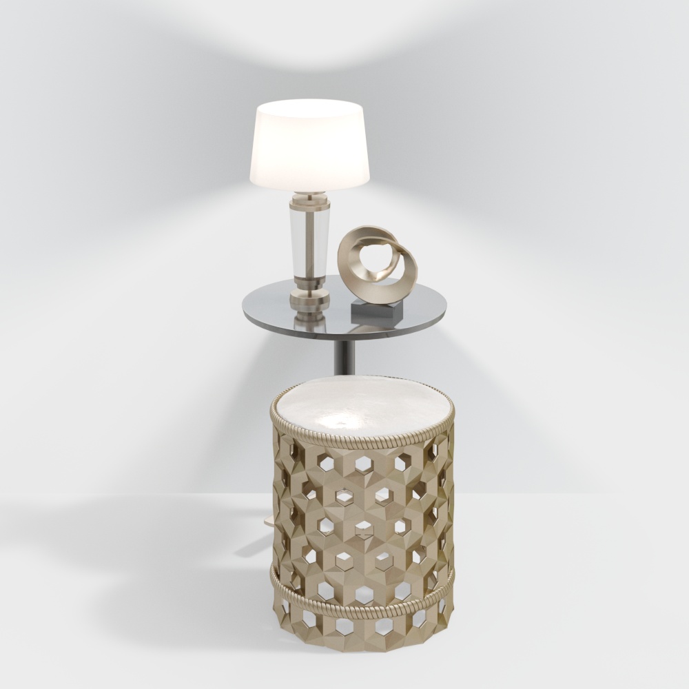 Geometric Woven Side Table 3D model