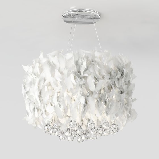 Feather Crystal Chandelier 3D model