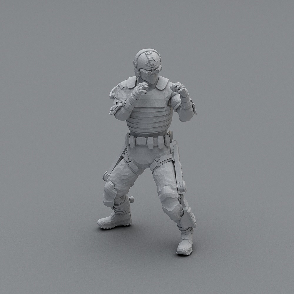 Futuristic Warrior 3D model