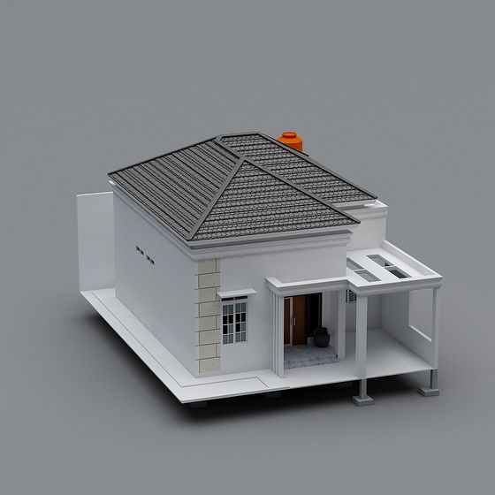 Stylish Urban Cottage 3D model for Modern Projects
