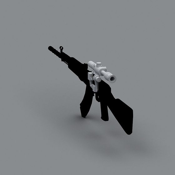Low-Poly 3D Sniper Rifle Model for Digital Art