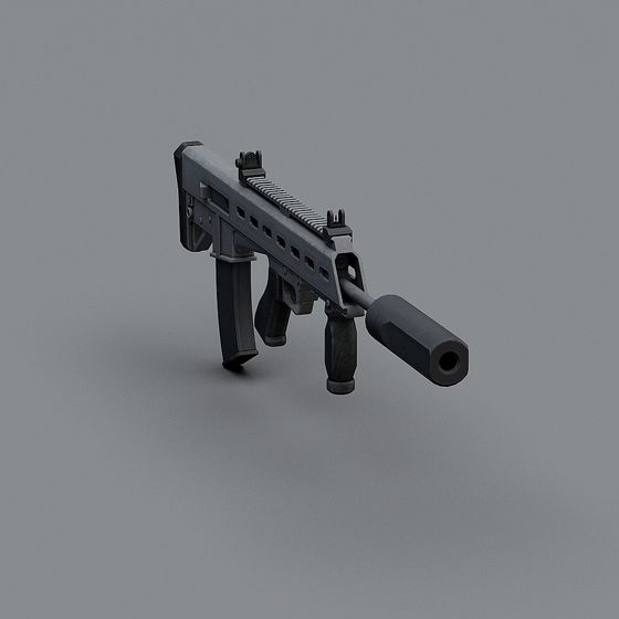 Modern Low-Polygon Assault Rifle 3D model