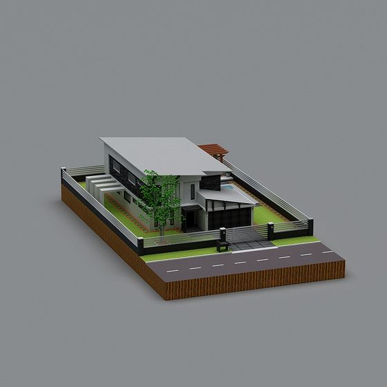 Low Polygon Style Residential Building 3D model
