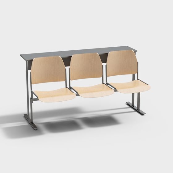 Chic Classroom Bench 3D model for Educational Spaces