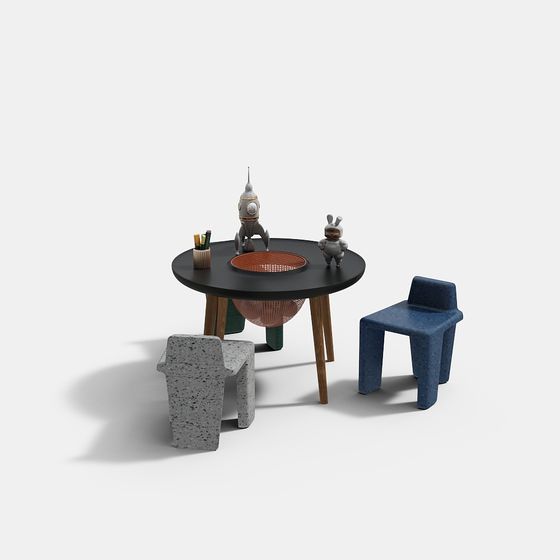 Modern Low-Poly 3D Furniture Set for Creative Spaces
