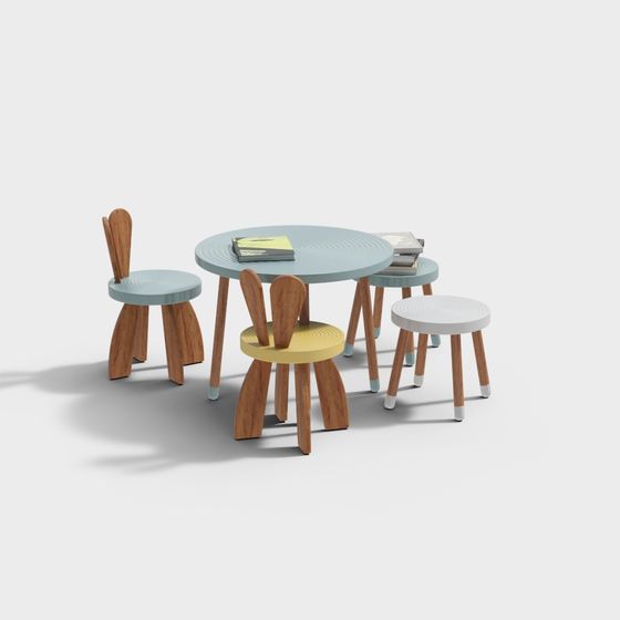 Children’s Table and Chair Set 3D model