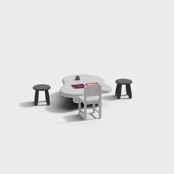 Fresh Minimalist Living Room Corner 3D model