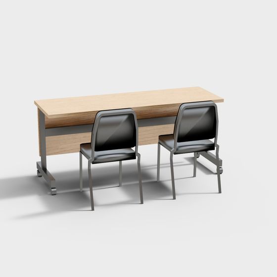 Collaborative Table and Chair Set 3D model