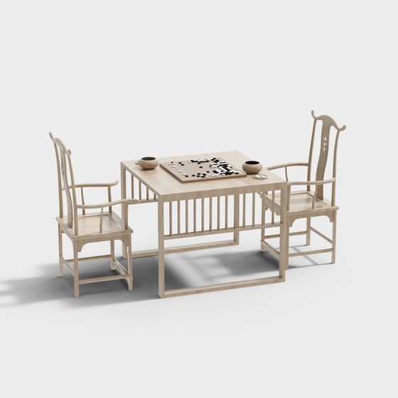 Minimalistic Chess Table 3D model