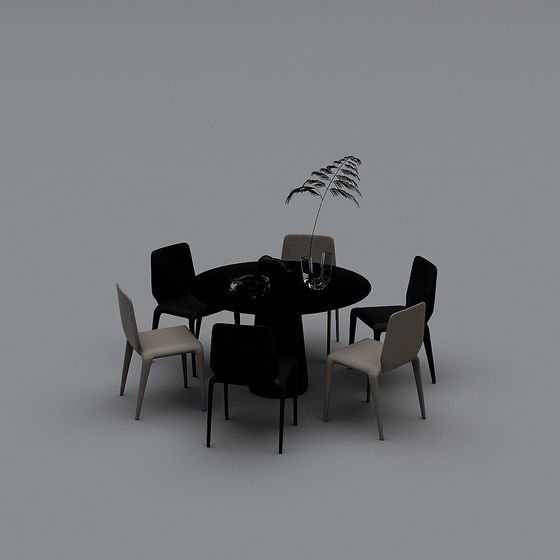 Urban Dining Table and Chair Set 3D model