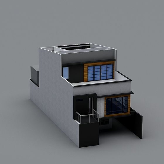 Stylish Urban Dwelling Low-Poly 3D model