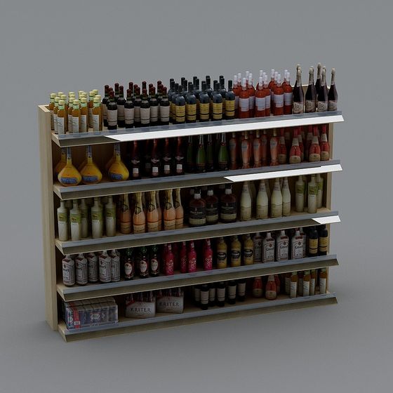 Stylish Low-Poly Wine Rack 3D model