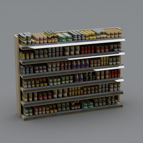 Realistic Supermarket Shelf 3D model