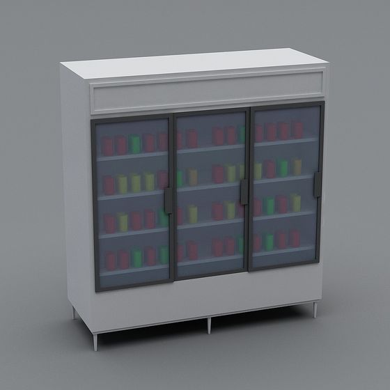 Modern Low-Polygon Refrigerated Display Case 3D model