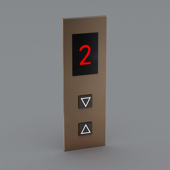 Sleek Elevator Button 3D model for Modern Design
