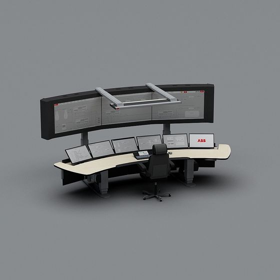 Industrial Control Console 3D model