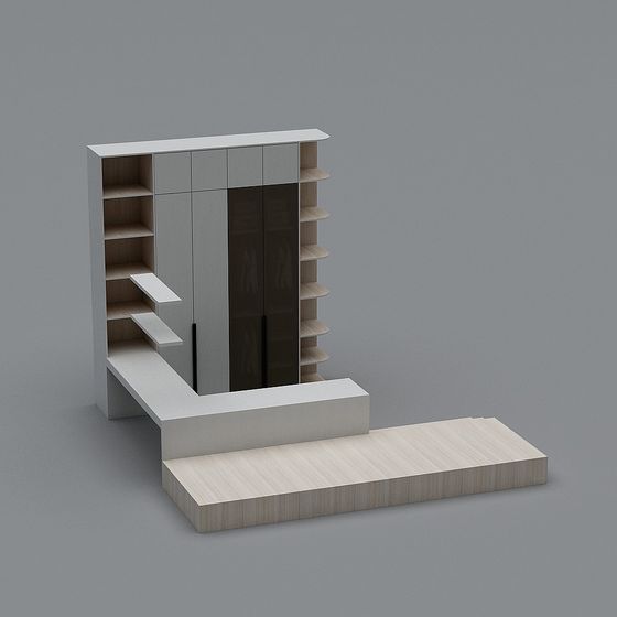 City Corner Bookshelf 3D model