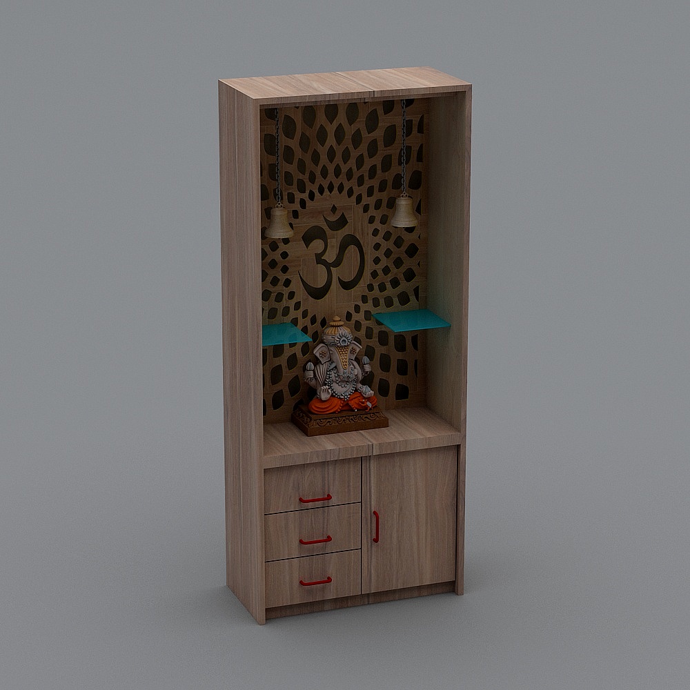 Low Poly Indoor Decorative Cabinet 3D model