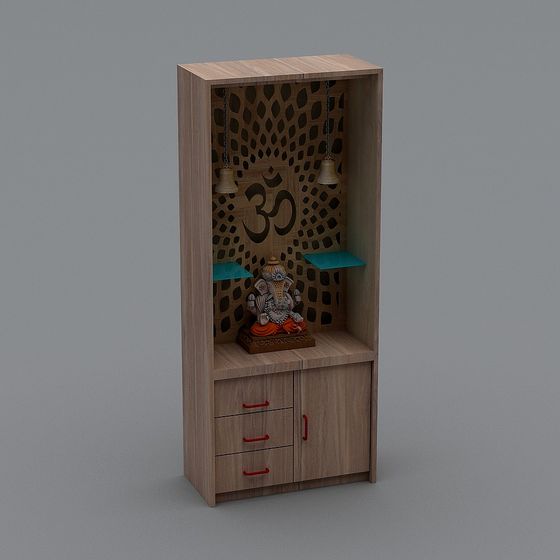 Low Poly Indoor Decorative Cabinet 3D model