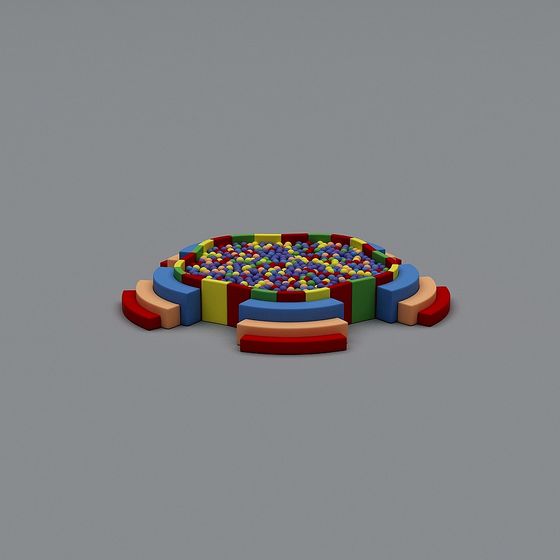 Vibrant Colorful Block Pool 3D model