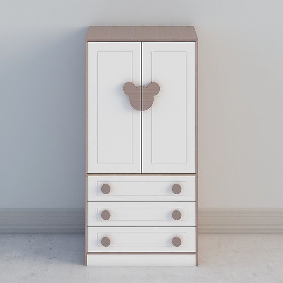 Charming Low-Poly Wardrobe 3D model