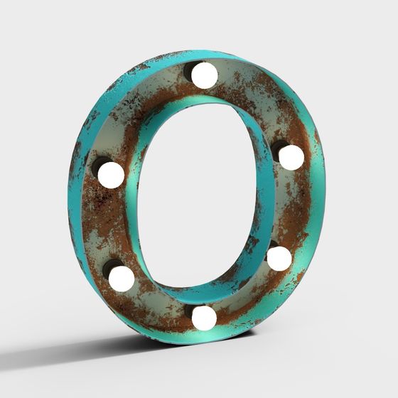 工業風格文字 O