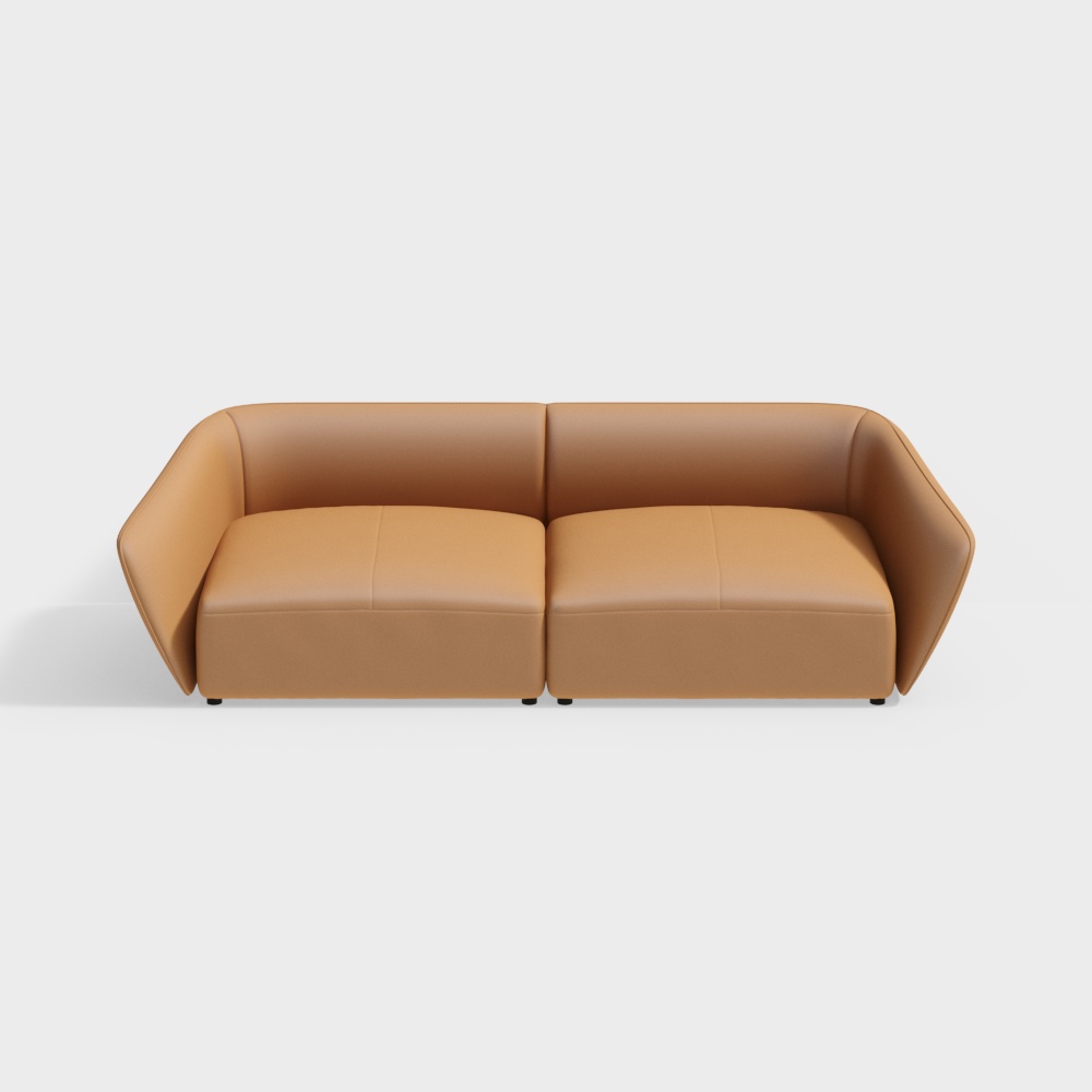 Bosheng Minimalist Style Leather Art Wood Living Room 2.78m Four Seats Sofa-Senkailuo-BSJS671