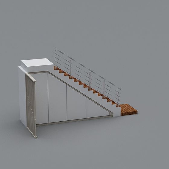 Stylish Low-Poly Floating Staircase 3D model