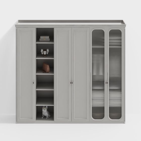 Stylish Gray Storage Cabinet 3D model for Modern Spaces