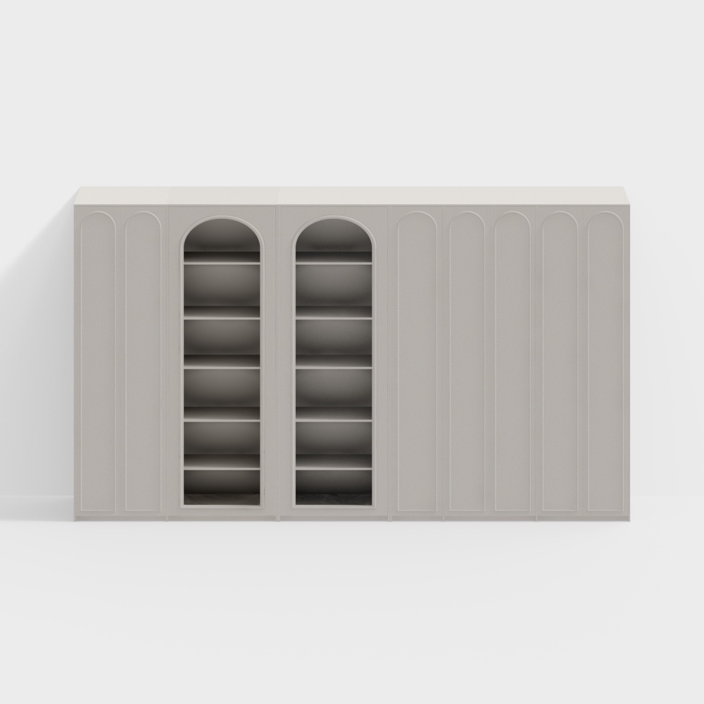 Curved Storage Cabinet 3D model