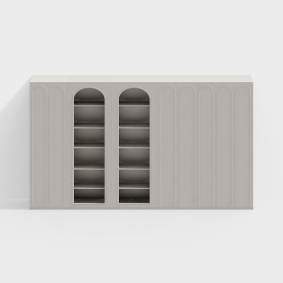 Curved Storage Cabinet 3D model