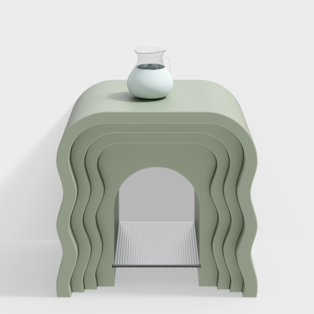 Wavy Side Table 3D Model – Smooth Curves Design